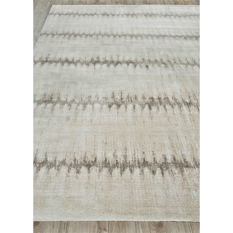 Chroma Handloomed Wool/Bamboo Silk Beige/Brown 12'x15' Area Rug