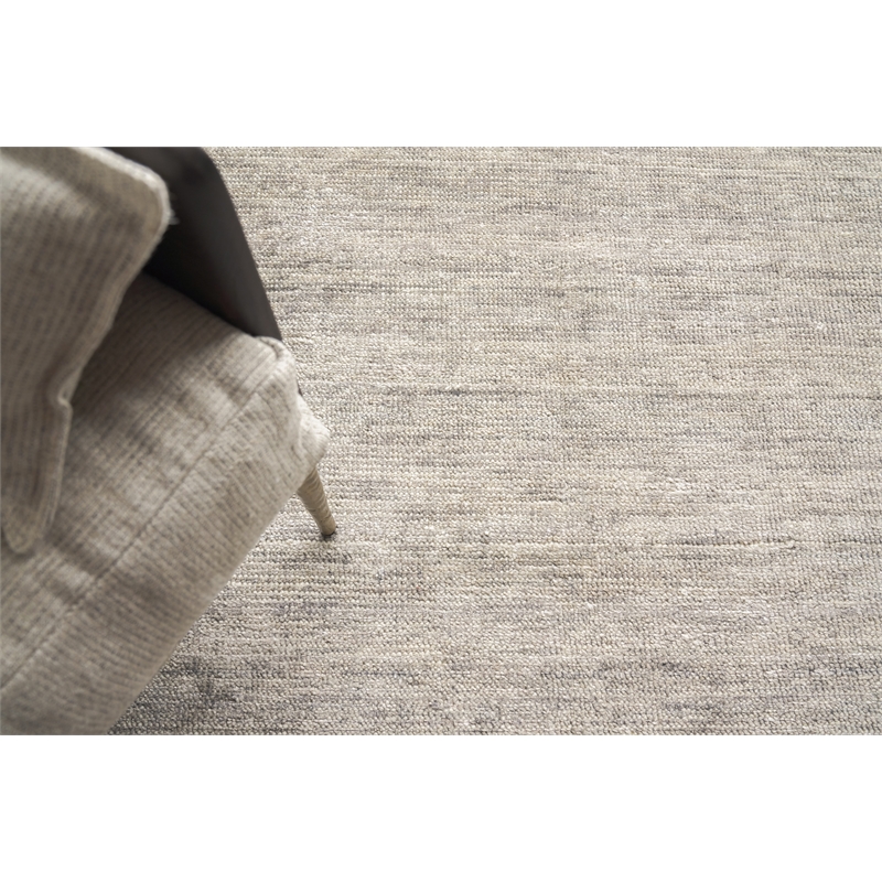 Catalina Handloomed Wool/Bamboo Silk Gray 9'x12' Area Rug