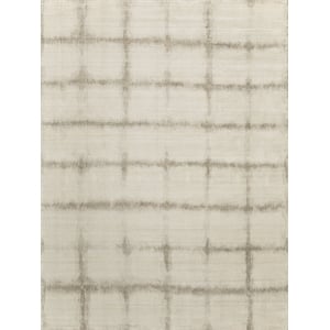 Chroma Handloomed Wool/Bamboo Silk Ivory/Silver 14'x18' Area Rug