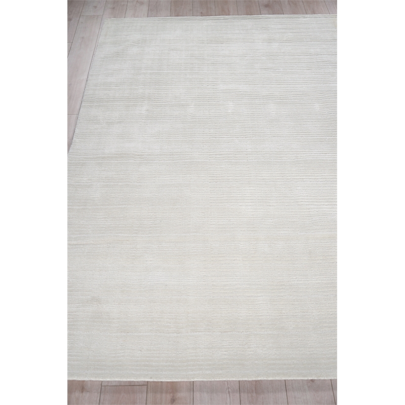 Cavallo Modern Handloomed Nylon/Wool White 14'x18' Area Rug