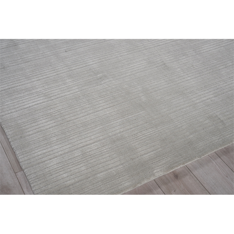 Cavallo Modern Handloomed Nylon/Wool Silver 2'x3' Area Rug