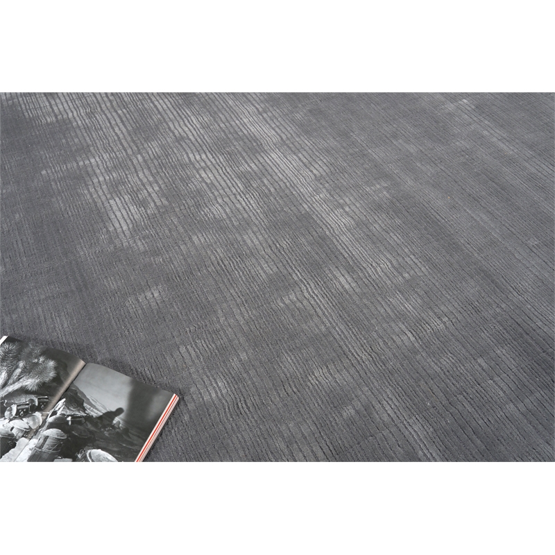 Cavallo Modern Handloomed Nylon/Wool Dark Gray 12'x15' Area Rug