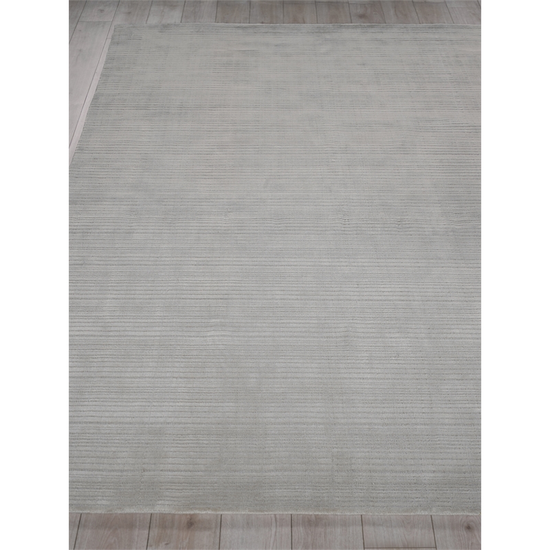 Cavallo Modern Handloomed Nylon/Wool Silver 8'x10' Area Rug