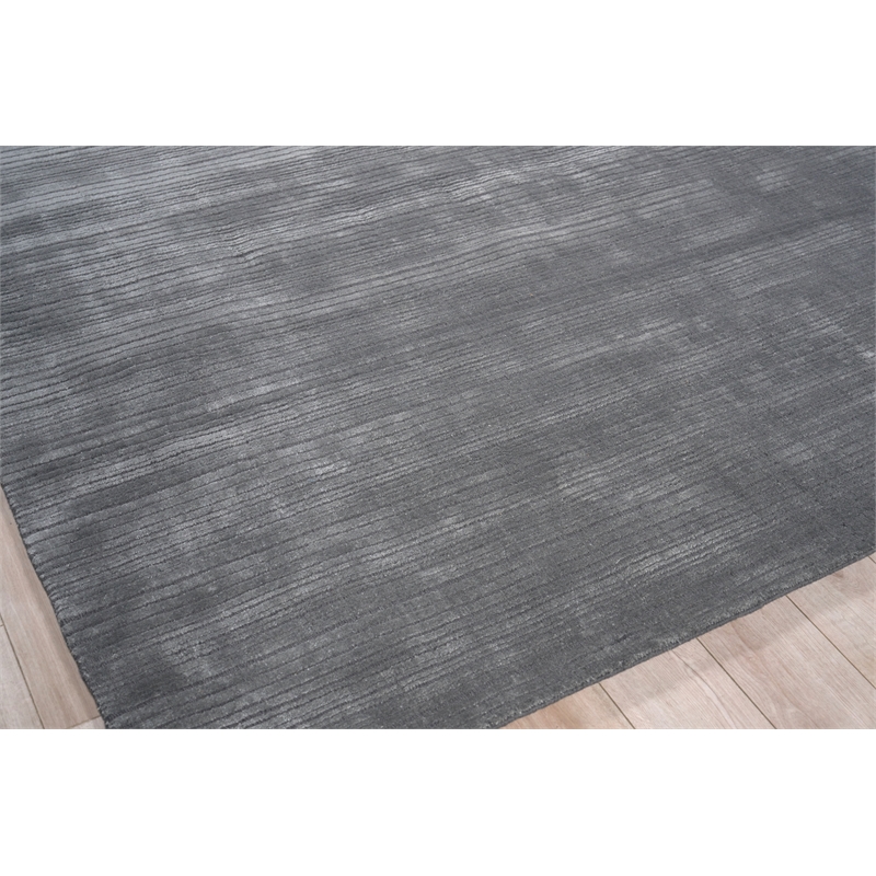 Cavallo Modern Handloomed Nylon/Wool Dark Gray 8'x10' Area Rug