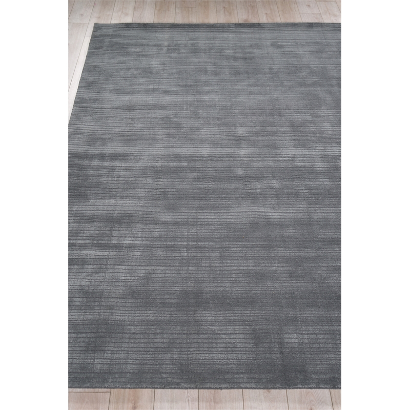 Cavallo Modern Handloomed Nylon/Wool Dark Gray 8'x10' Area Rug