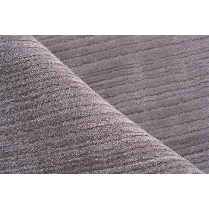 Cavallo Modern Handloomed Nylon/Wool Dark Gray 8'x10' Area Rug