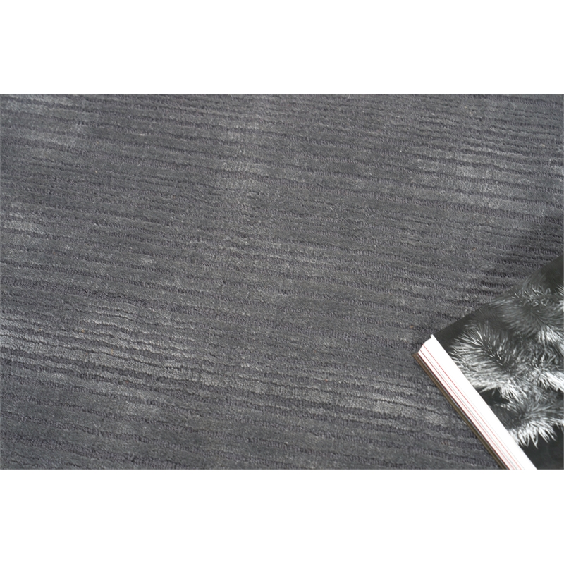 Cavallo Modern Handloomed Nylon/Wool Dark Gray 8'x10' Area Rug