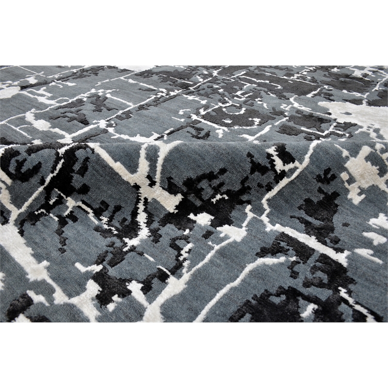 Cecily Hand-Knotted Wool/Bamboo Silk Denim 8'x10' Area Rug