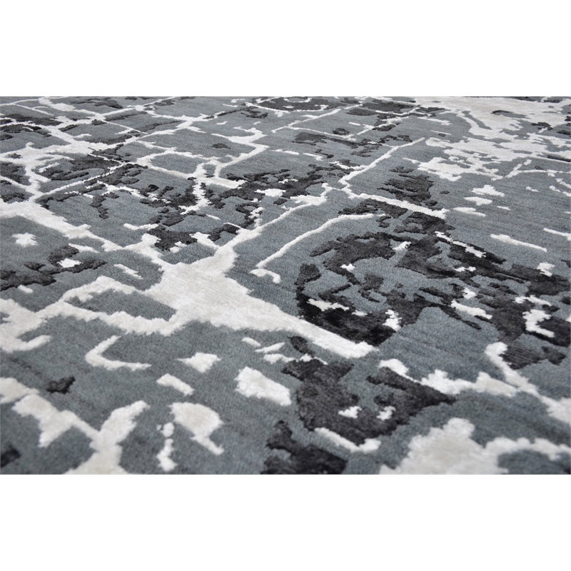 Cecily Hand-Knotted Wool/Bamboo Silk Denim 8'x10' Area Rug