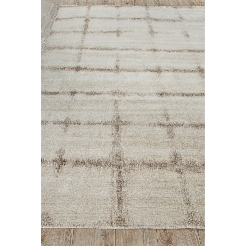 Chroma Handloomed Wool/Bamboo Silk Beige/Brown 10'x14' Area Rug