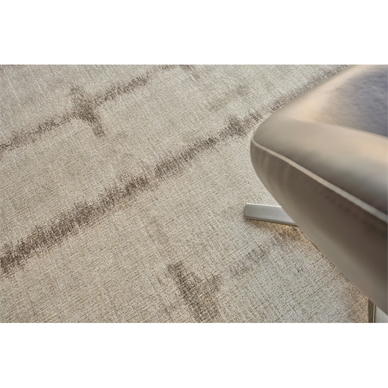 Chroma Handloomed Wool/Bamboo Silk Beige/Brown 10'x14' Area Rug