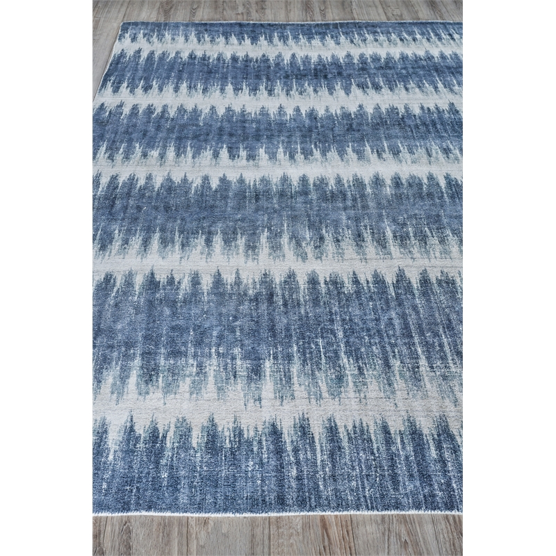 Chroma Handloomed Wool/Bamboo Silk Navy 9'x12' Area Rug