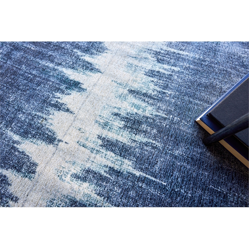 Chroma Handloomed Wool/Bamboo Silk Navy 9'x12' Area Rug