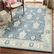 Claremont Oushak Hand-Tufted New Zealand Wool Blue/Ivory 6'x9' Area Rug