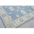 Claremont Oushak Hand-Tufted New Zealand Wool Blue/Ivory 9'x12' Area Rug