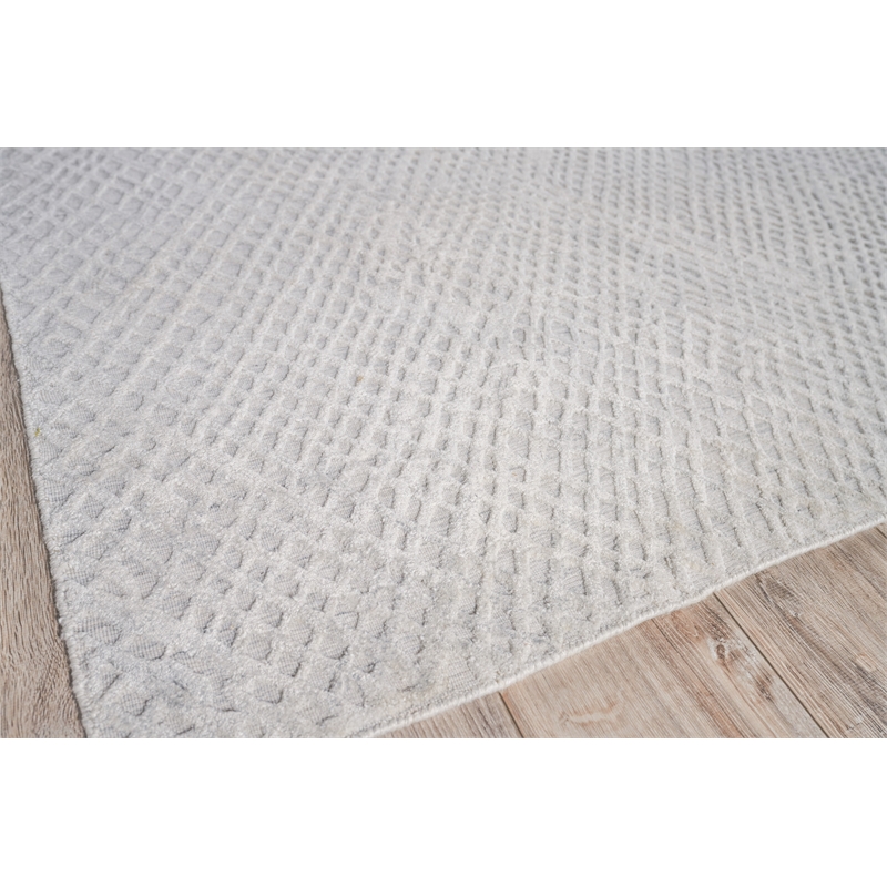Crescendo Handloomed Bamboo Silk White 12'x15' Area Rug