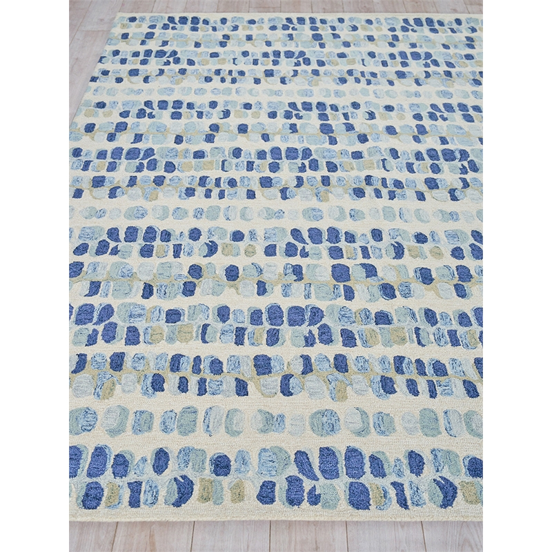 Colorplay Hand-Tufted New Zealand Wool Navy/Beige 8'x10' Area Rug
