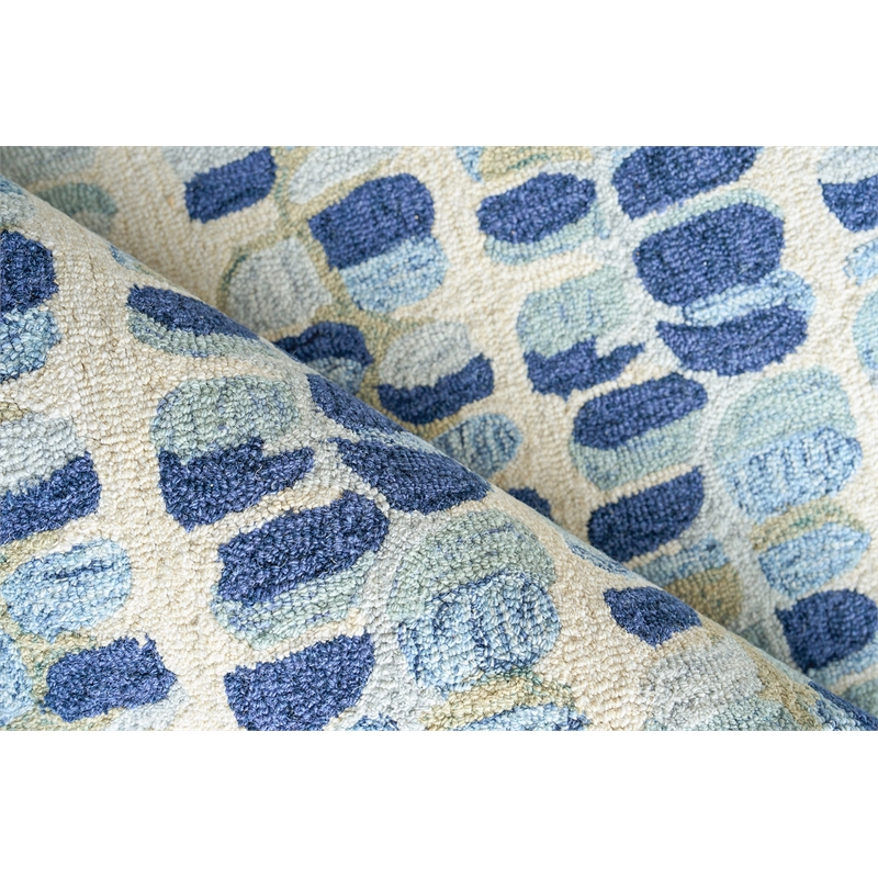 Colorplay Hand-Tufted New Zealand Wool Navy/Beige 8'x10' Area Rug