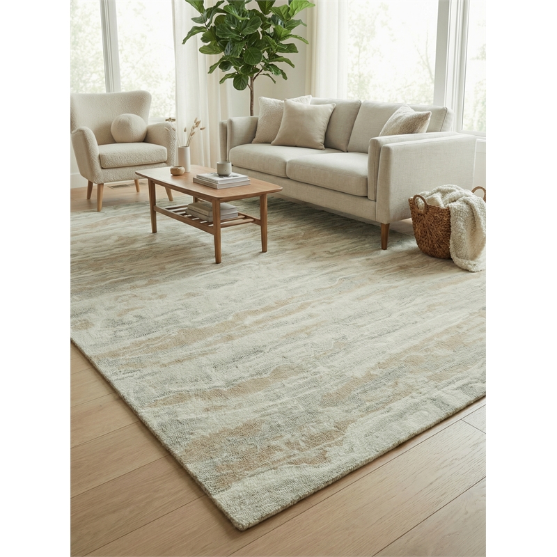 Cortero Hand-Tufted New Zealand Wool Gold/Ivory 14'x18' Area Rug