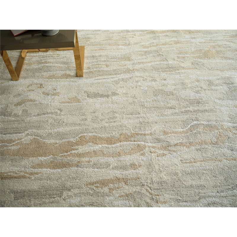 Cortero Hand-Tufted New Zealand Wool Gold/Ivory 14'x18' Area Rug