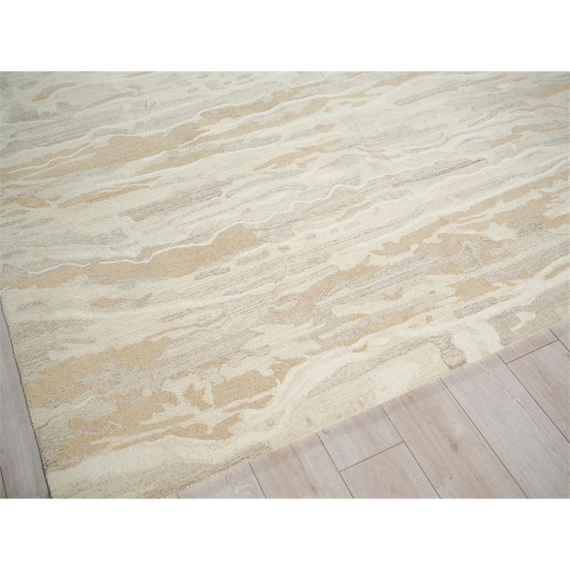 Cortero Hand-Tufted New Zealand Wool Gold/Ivory 4'x6' Area Rug