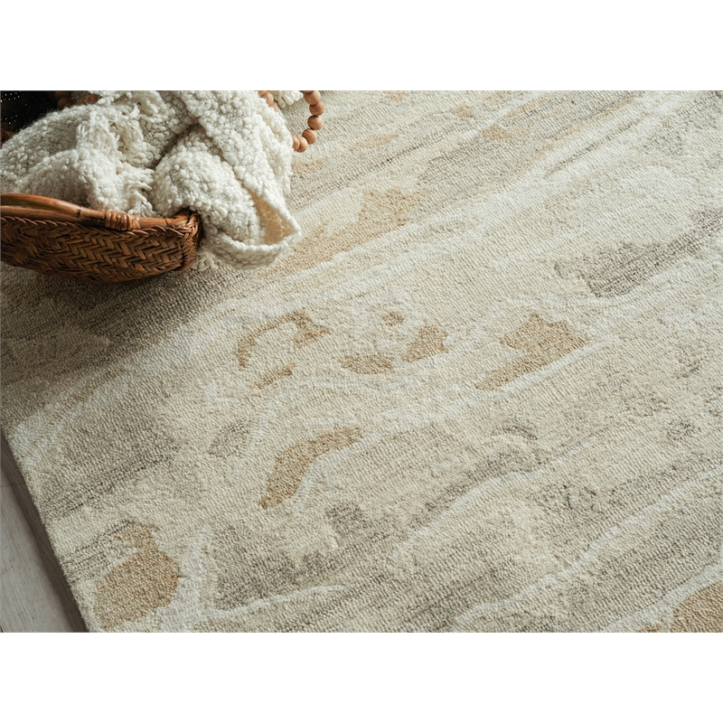 Cortero Hand-Tufted New Zealand Wool Gold/Ivory 4'x6' Area Rug