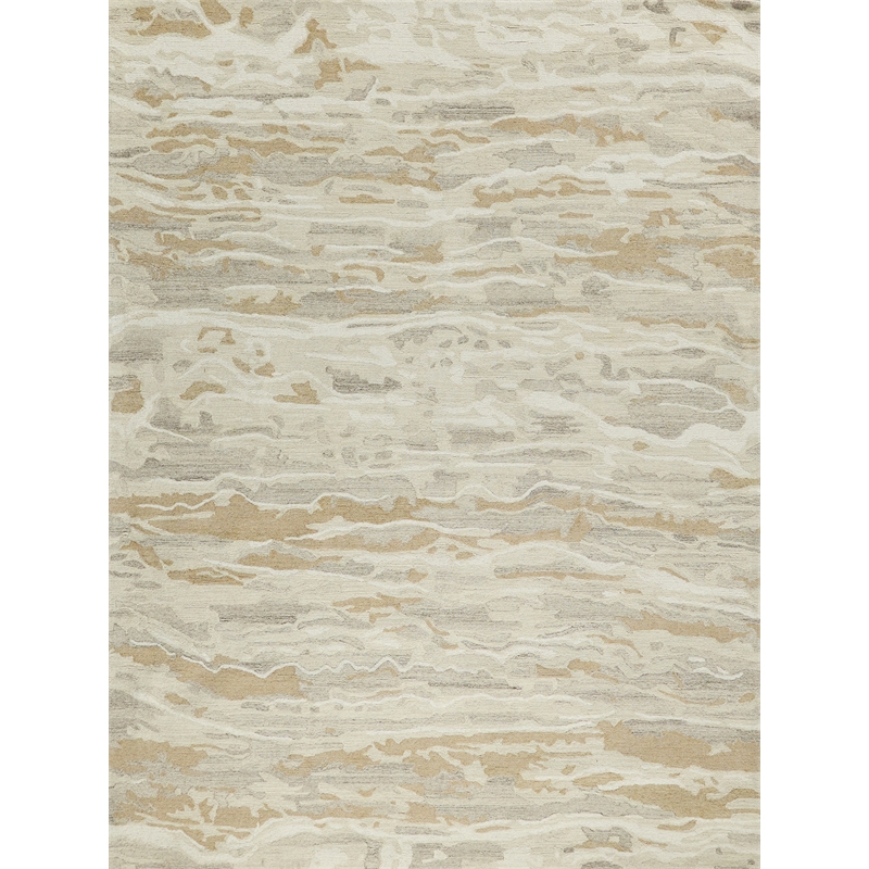 Cortero Hand-Tufted New Zealand Wool Gold/Ivory 4'x6' Area Rug