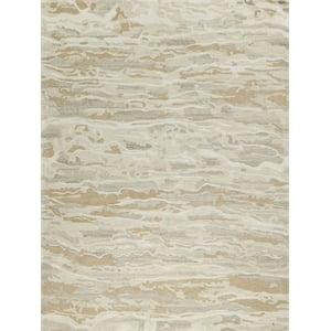 Cortero Hand-Tufted New Zealand Wool Gold/Ivory 6'x9' Area Rug