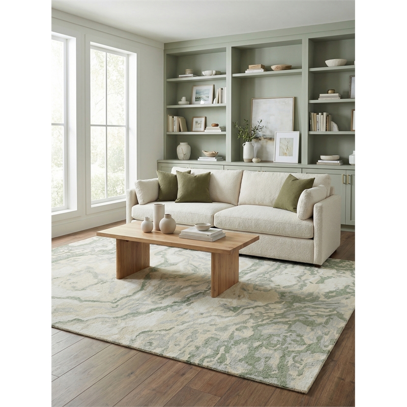 Cortero Hand-Tufted New Zealand Wool Sage/Ivory 10'x14' Area Rug
