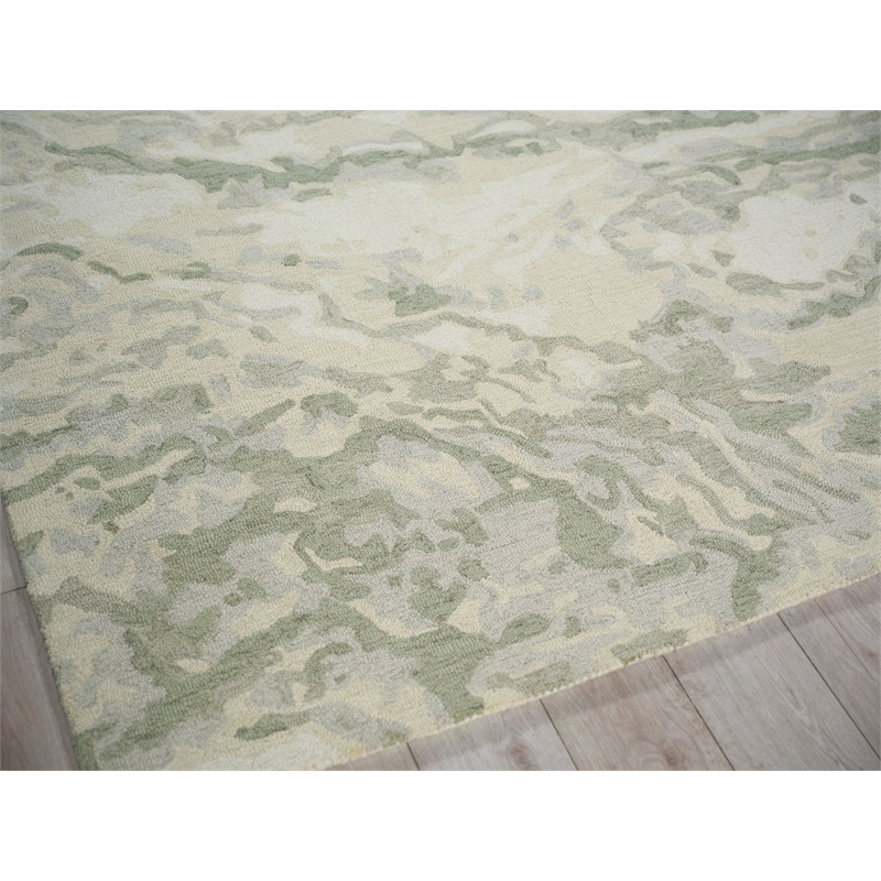 Cortero Hand-Tufted New Zealand Wool Sage/Ivory 4'x6' Area Rug