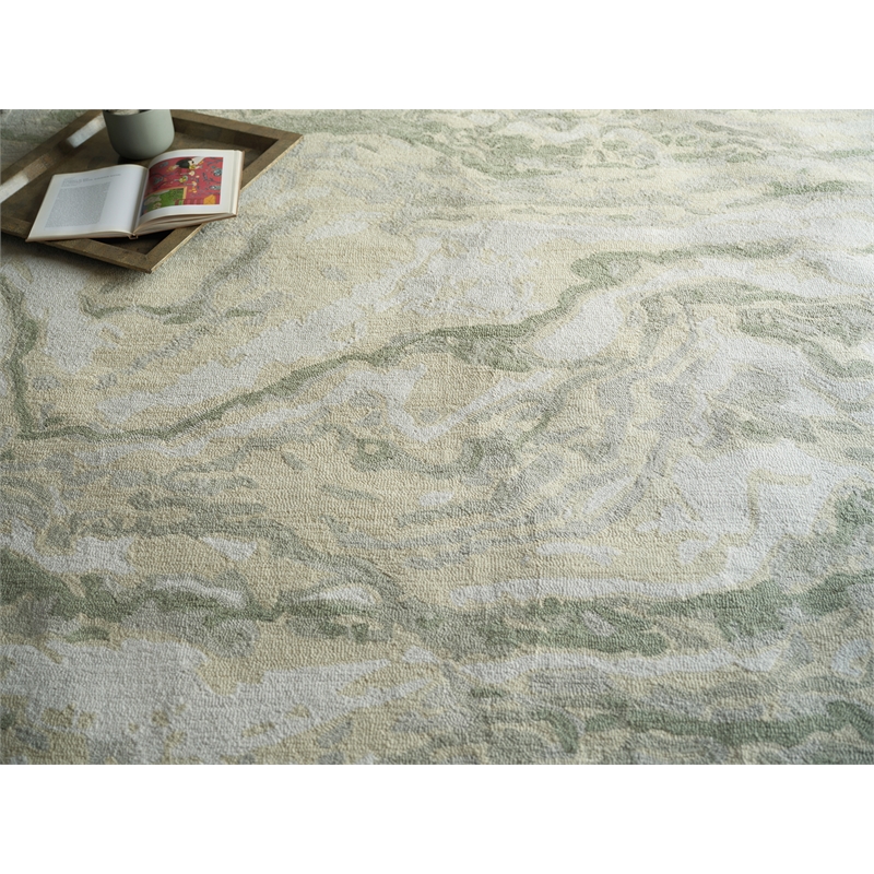 Cortero Hand-Tufted New Zealand Wool Sage/Ivory 4'x6' Area Rug