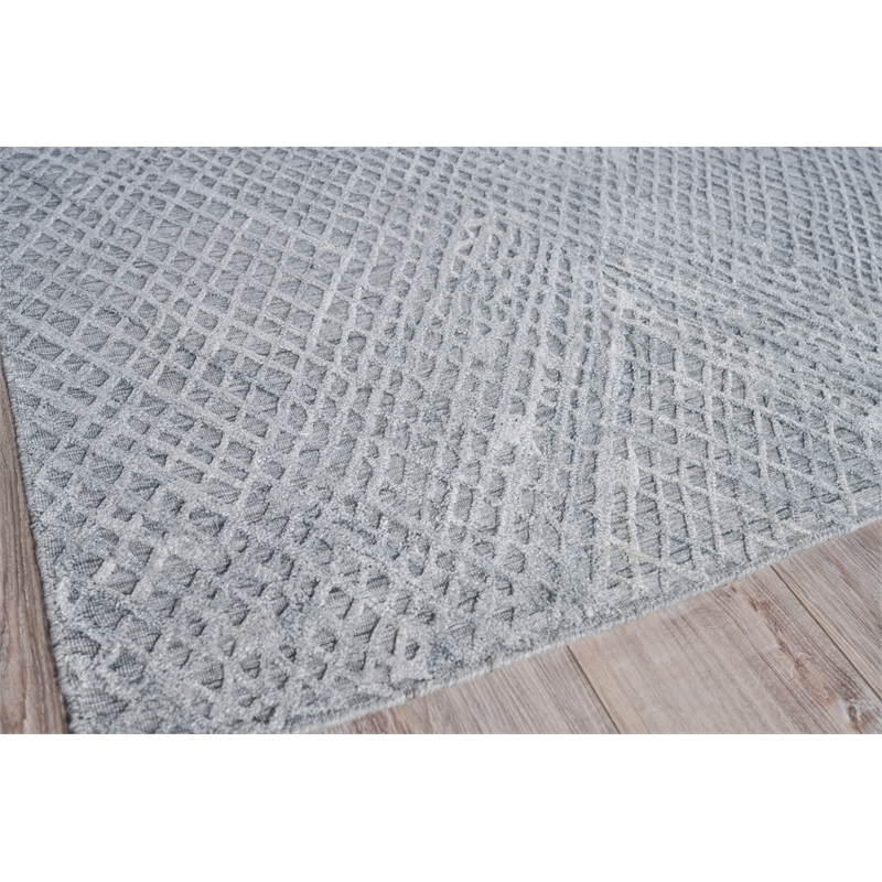 Crescendo Handloomed Bamboo Silk Silver 10'x14' Area Rug
