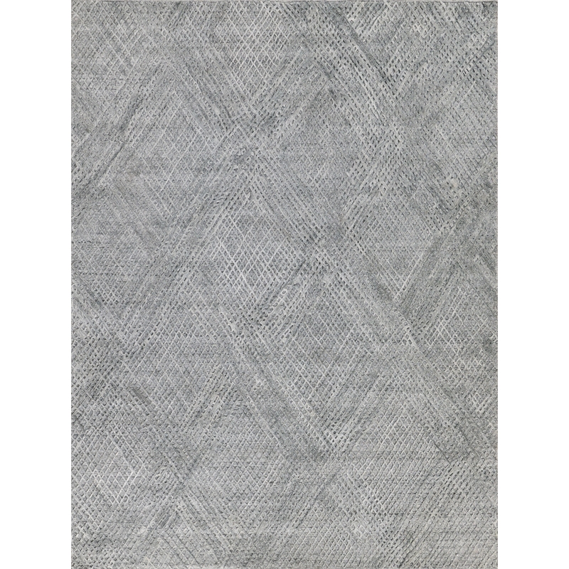 Crescendo Handloomed Bamboo Silk Silver 10'x14' Area Rug