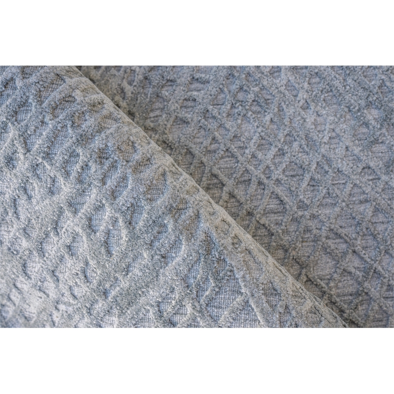Crescendo Handloomed Bamboo Silk Silver 12'x15' Area Rug