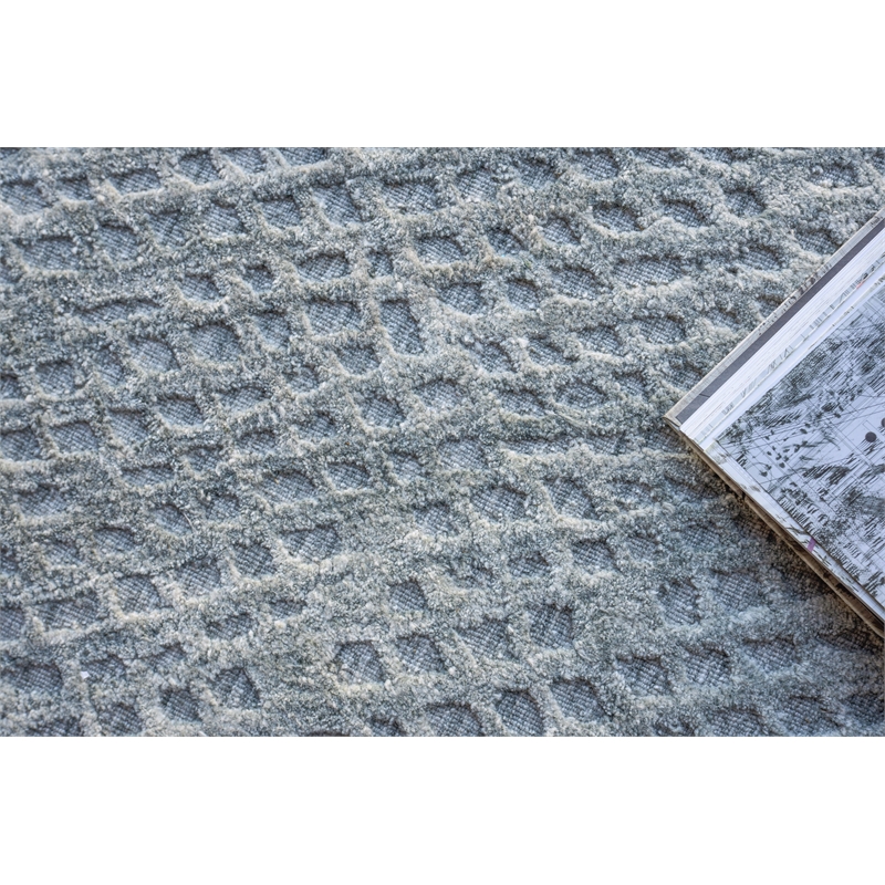 Crescendo Handloomed Bamboo Silk Silver 12'x15' Area Rug