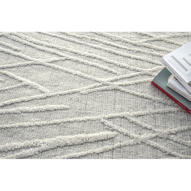 Crescendo Handloomed Bamboo Silk White 9'x12' Area Rug