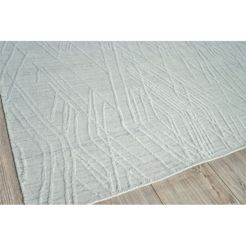 Crescendo Handloomed Bamboo Silk White 9'x12' Area Rug