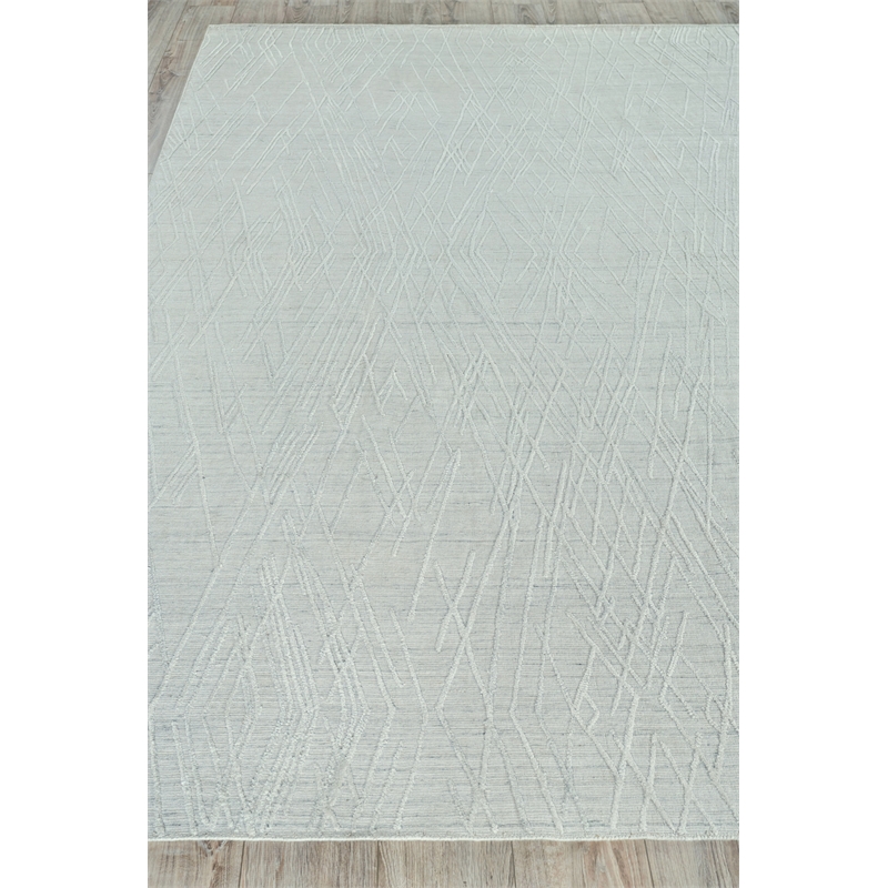 Crescendo Handloomed Bamboo Silk White 9'x12' Area Rug