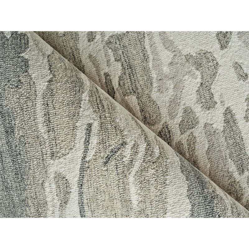 Cortero Hand-Tufted New Zealand Wool Gray/Ivory 9'x12' Area Rug