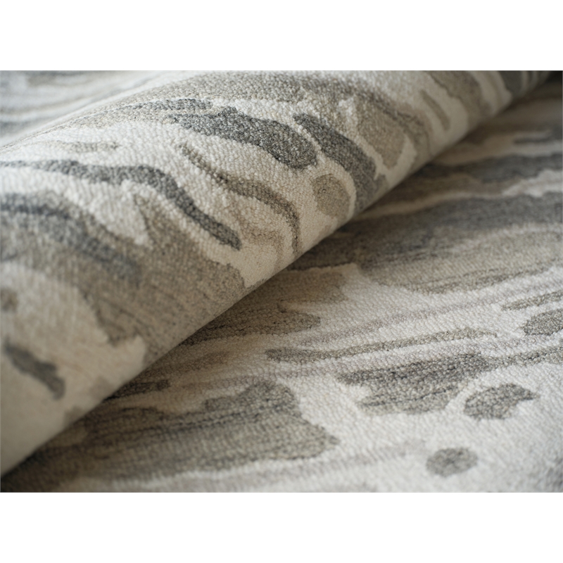 Cortero Hand-Tufted New Zealand Wool Gray/Ivory 9'x12' Area Rug