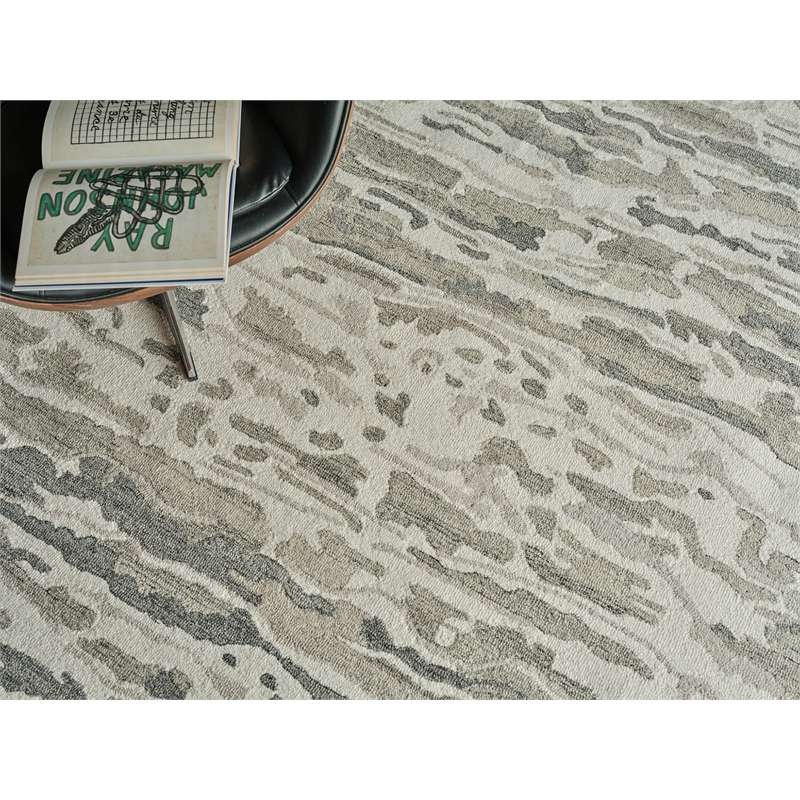 Cortero Hand-Tufted New Zealand Wool Gray/Ivory 9'x12' Area Rug