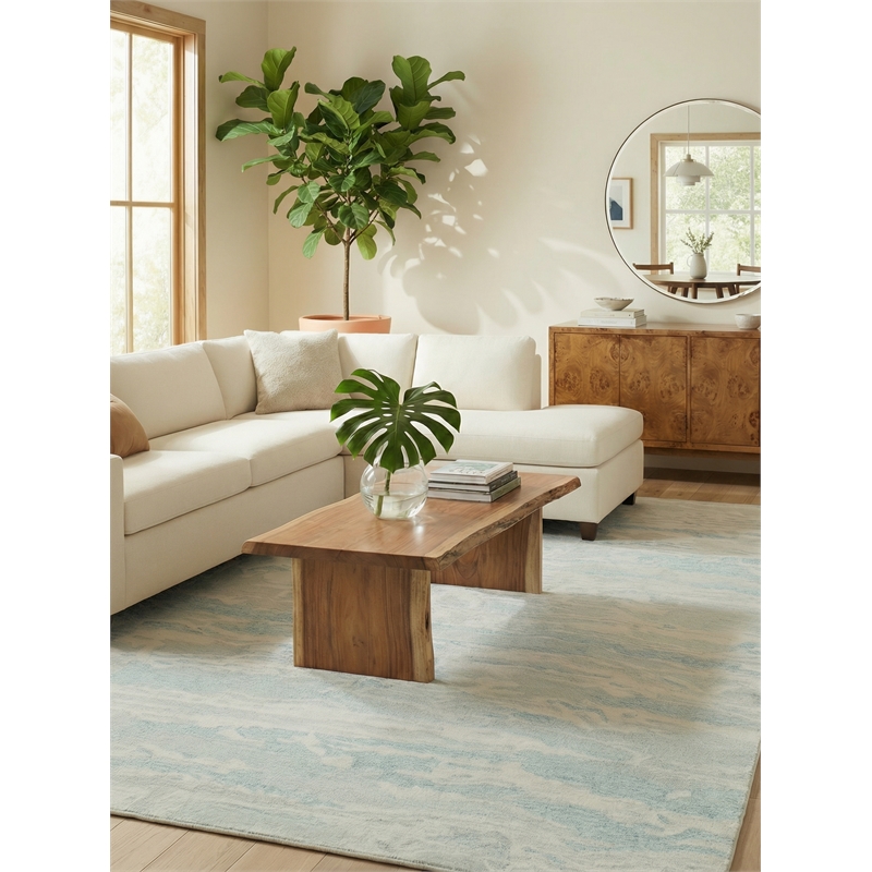 Cortero Hand-Tufted New Zealand Wool Light Blue/Ivory 14'x18' Area Rug