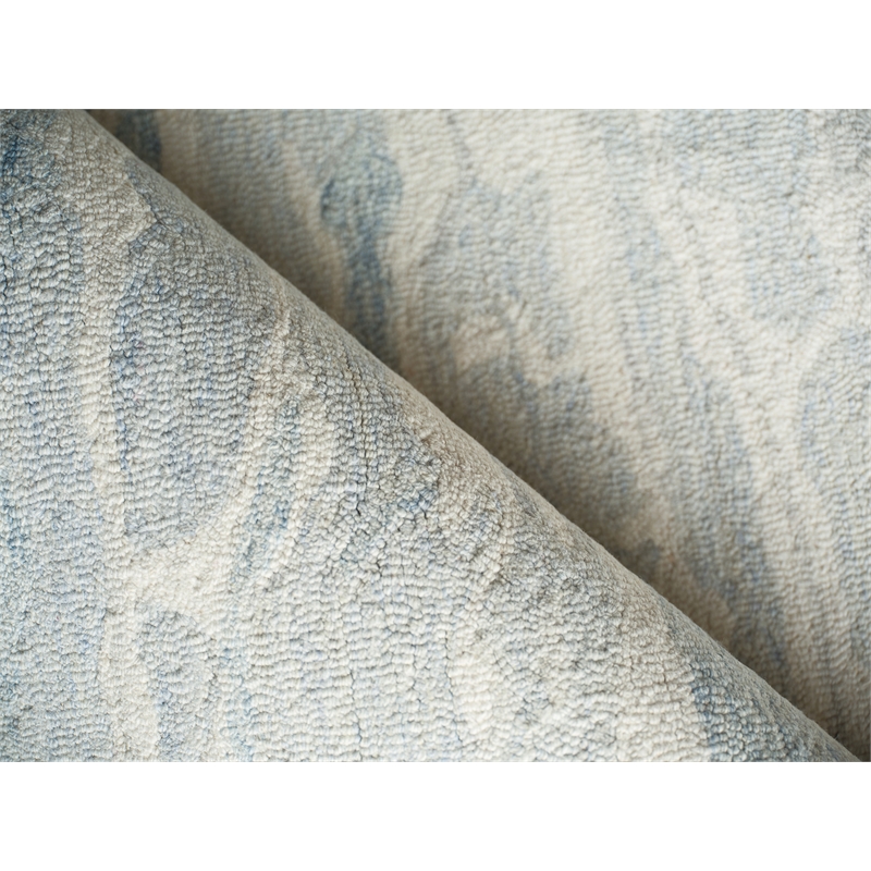 Cortero Hand-Tufted New Zealand Wool Light Blue/Ivory 15'x20' Area Rug