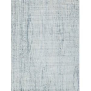 Cloud Handloomed Wool/Bamboo Silk Ivory/Blue 4'x6' Area Rug