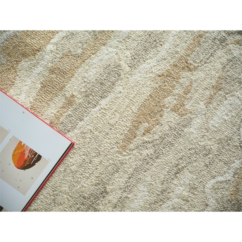 Cortero Hand-Tufted New Zealand Wool Gold/Ivory 8'x10' Area Rug