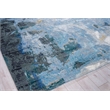 Cosmo Hand-Knotted Wool/Bamboo Silk Blue/Silver/Dark Gray 9'x12' Area Rug