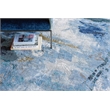 Cosmo Hand-Knotted Wool/Bamboo Silk Blue/Silver/Dark Gray 9'x12' Area Rug