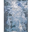 Cosmo Hand-Knotted Wool/Bamboo Silk Blue/Silver/Dark Gray 9'x12' Area Rug