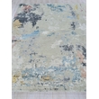 Cosmo Hand-Knotted Wool/Bamboo Silk Silver/Blue/Beige 12'x15' Area Rug