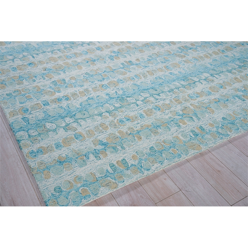 Colorplay Hand-Tufted New Zealand Wool Turquoise 2'x3' Area Rug